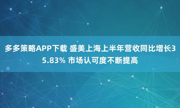 多多策略APP下载 盛美上海上半年营收同比增长35.83% 市场认可度不断提高