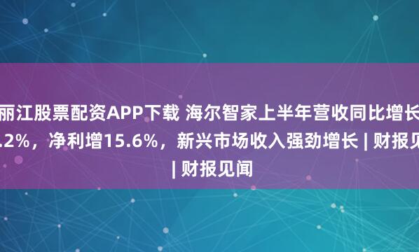 丽江股票配资APP下载 海尔智家上半年营收同比增长10.2%，净利增15.6%，新兴市场收入强劲增长 | 财报见闻
